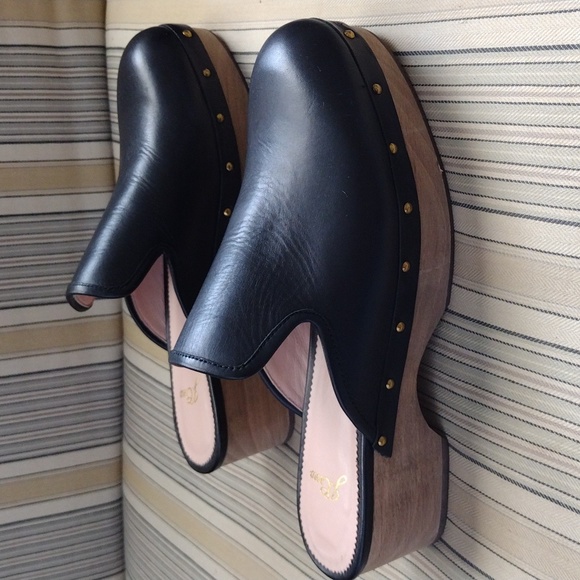 J Crew  black leather clogs 7.5 - Picture 4 of 8